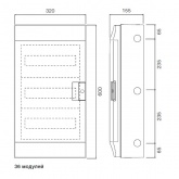 Влагозащищенный настенный шкаф ABB Mistral65 36М 3х12 прозрачная дверь без клеммников 65P18X22