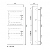 Влагозащищенный настенный шкаф ABB Mistral65 48М 4х12 прозрачная дверь без клеммников 65P12X42