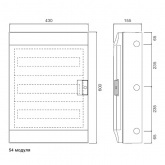 Влагозащищенный настенный шкаф ABB Mistral65 54М 3х18 прозрачная дверь без клеммников 65P18X32