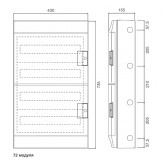 Влагозащищенный настенный шкаф ABB Mistral65 72М 4х18 прозрачная дверь без клеммников 65P18X42