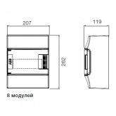 Щиток настенный ABB Mistral41 8М непрозрачная дверь, клеммы (1SLM004102A3102)