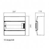 Шкаф настенный ABB Mistral41 12М прозрачная дверь клеммы (1SPE007717F0421)