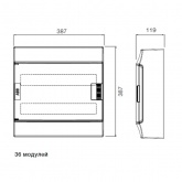Шкаф настенный ABB Mistral41 36М (2x18) зеленая дверь без клеммного блока 41P18X22