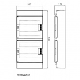 Шкаф настенный ABB Mistral41 48М (4x12) непрозрачная дверь, клеммы (1SLM004102A3108)