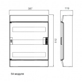 Шкаф настенный ABB Mistral41 54М (3x18) зеленая дверь без клеммного блока 41P18X32