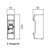 Щиток настенный ABB Mistral41 2М без двери без клеммного блока 41P02X10