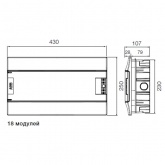 Шкаф в нишу ABB Mistral41 18М прозрачная дверь, клеммы (1SLM004101A1204)