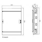 Шкаф в нишу ABB Mistral41 54М (3x18) прозрачная дверь, клеммы (1SLM004101A1209)