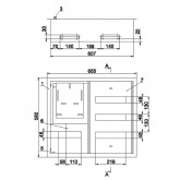 Щит металлический ЩУРв-3/42зо-1 36 УХЛ3 IP30 на 3-фазный счетчик и 42 модуля встраиваемый ИЭК