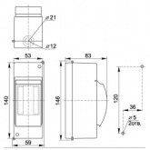 Бокс ИЭК КМПн 2/2 на 2 модуля накладной пластиковый с прозрачной дверкой