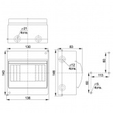 Бокс ИЭК КМПн 2/6 на 6 модулей накладной пластиковый с прозрачной дверкой