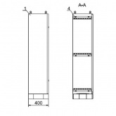 Шкаф металлический напольный ИЭК ЩМП-16.8.4-0 36 УХЛ3 IP31, с цоколем 1600х800х400