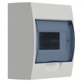 Щит навесной пластиковый ИЭК ЩРН-П-8 8 модулей с прозрачной дверкой IP41 (электрический шкаф)