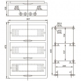 Щит навесной пластиковый ИЭК ЩРН-П-36 36 модулей (3х12) с прозрачной дверкой IP41 (электрический шкаф)