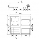Щит металлический ИЭК ЩУРн-3/48зо-1 36 УХЛ3 IP31 на 3-х фазный счетчик и 48 модулей навесной