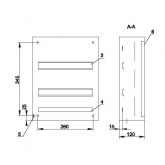 Щит металлический ИЭК TITAN 3 ЩРн-24з-1 24(2х12) модулей навесной 395х310х120 УХЛ3 IP31 серый