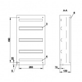 Щит металлический ИЭК TITAN 3 ЩРн-36з-1 36(3х12) модулей навесной 540х310х120 УХЛ3 IP31 серый