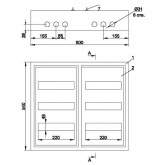 Щит металлический ИЭК TITAN 3 ЩРн-72з-1 72(2х3х12) модулей навесной 540х600х120 УХЛ3 IP31 серый
