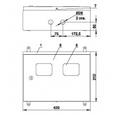 Щит металлический влагозащищенный ИЭК ЩУ1/2-0 74 У1 310х420х150 на два 1-ф счетчика IP54