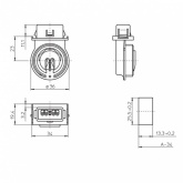 Патрон 84104 VS G5 IP65 одинарный защелки для пластика система 154