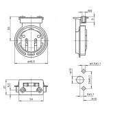 Патрон VS 84105 G13 IP67 неповоротный накладной 2xM4 система 152