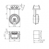 Патрон VS 84108 G5 IP65 одинарный защелки система 151