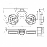Патрон VS серый 84174 G13 IP65 вставной двойной для ламп T8/T12 защелки, система 164