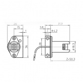 Патрон VS 30550 R7s на ножке металл+керамика T300 провод 1.0 кв.мм