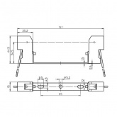Патрон VS 32360 R7s керамика T350 на планке 114,2мм. провод 0.75 кв.мм