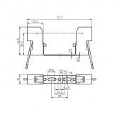 Патрон 32395 VS R7s керамика T350 на планке 74,9мм. провод 0.75 кв.мм