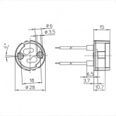 Патрон VS 31530 GX10 корпус PPS T240 провод 0,75 кв.мм