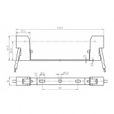 Патрон 32330 VS RX7s-24 керамика на планке 132мм. провод 1 кв.мм для ламп 150W