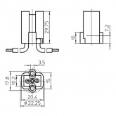 Патрон 33671 VS G8.5 керамика T300 провод 1.0 кв.мм