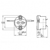 Патрон VS 41900 GX12-1 керамика T220 провод 1.0 кв.мм для SDW-TG