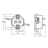 Патрон 42222 VS G12 керамика T250 провод 1.0 кв.мм
