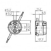 Патрон 34520 VS GU6.5 керамика T250 провод 0.75 кв.мм