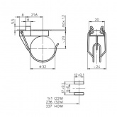 Клипса VS 40150 для патрона G10q 40100 на защёлках +скобка 94113 для кольцевых ламп