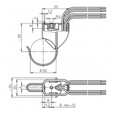 Патрон 58016 VS G10q винт М4 с проводами для кольцевых ламп
