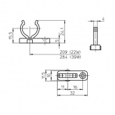 Клипса 84000 VS пластиковая для ламп 2GX13 16мм винт М3
