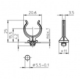 Клипса VS 36060 для ламп TC-L 2G11 h15 защёлка