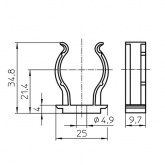Клипса VS 20501 пластиковая для ламп Т8 26мм