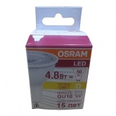 Лампа светодиодная Osram LED PAR16 50 4,8W/830 35° 350lm 220V GU10