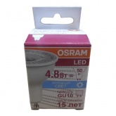 Лампа светодиодная Osram LED PAR16 50 4,8W/850 35° 350lm 220V GU10