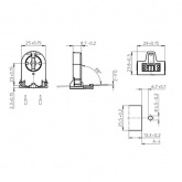 Патрон VS 27700 G13 сквозной боковые защёлки со стопором, высота оси 22,5мм, для ламп T8/T12