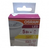 Лампа светодиодная Osram LED MR16 35 5W/830 36° 12V 350lm GU5.3