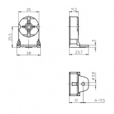 Патрон VS 27722 G13 накладной, высота оси 25,5 мм, для ламп T8/T12