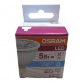 Лампа светодиодная Osram LED MR16 35 5W/850 36° 12V 350lm GU5.3