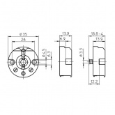 Патрон VS 48500 G13 встраиваемый под винт М3 для ламп T8