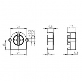 Патрон 49500 VS G13 торцевой под винт М3 для ламп T8