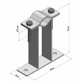 Кронштейн Rexant для мачт плоский 200мм П-образный